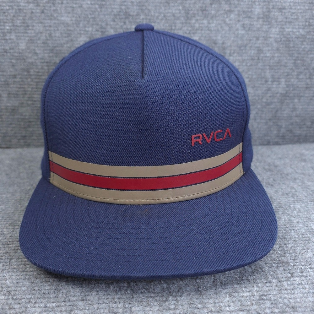 RVCA Hat Cap Snapback Mens Blue Red Adjustable Mid Fit Surf Skate Streetwear Y2K